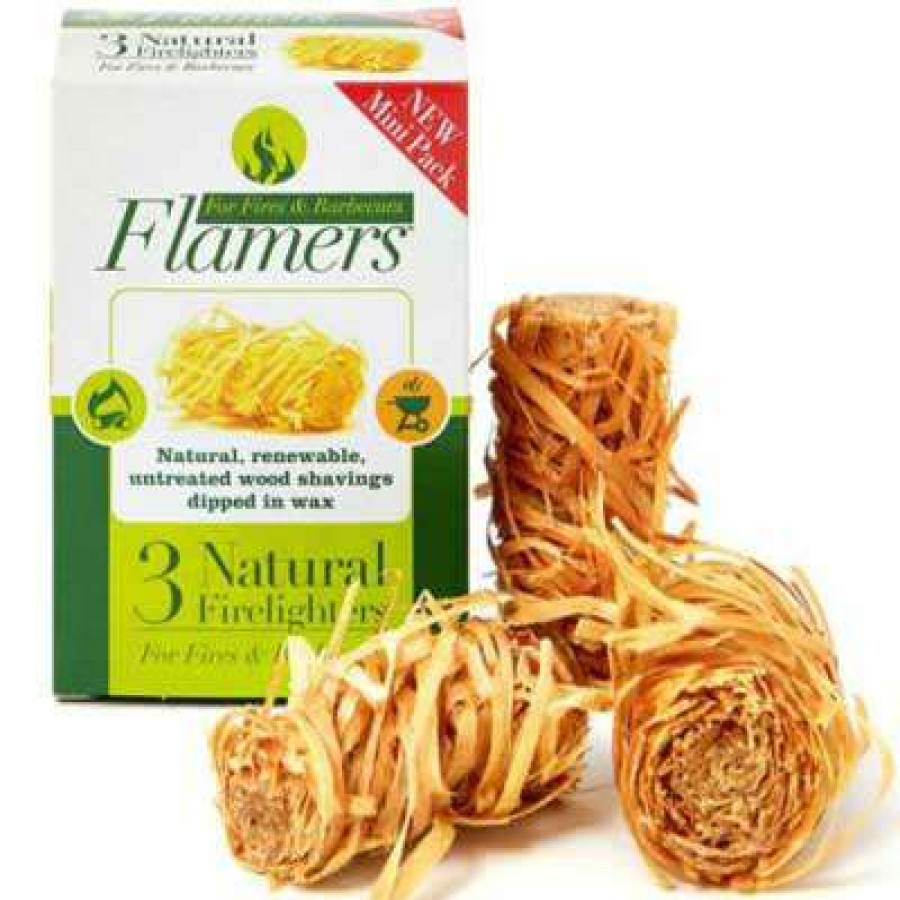 Camp & Garden * | Flamers Natural Wood Firelighters 3 Pack Wholesale