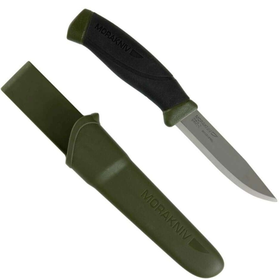 Camp & Garden * | Mora Companion Heavy Duty Carbon Steel Military Green And Black Fire Sale