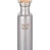 Camp & Garden * | Klean Kanteen Stainless Steel Bottle 800Ml Brushed Steel With Bamboo Cap Fire Sale