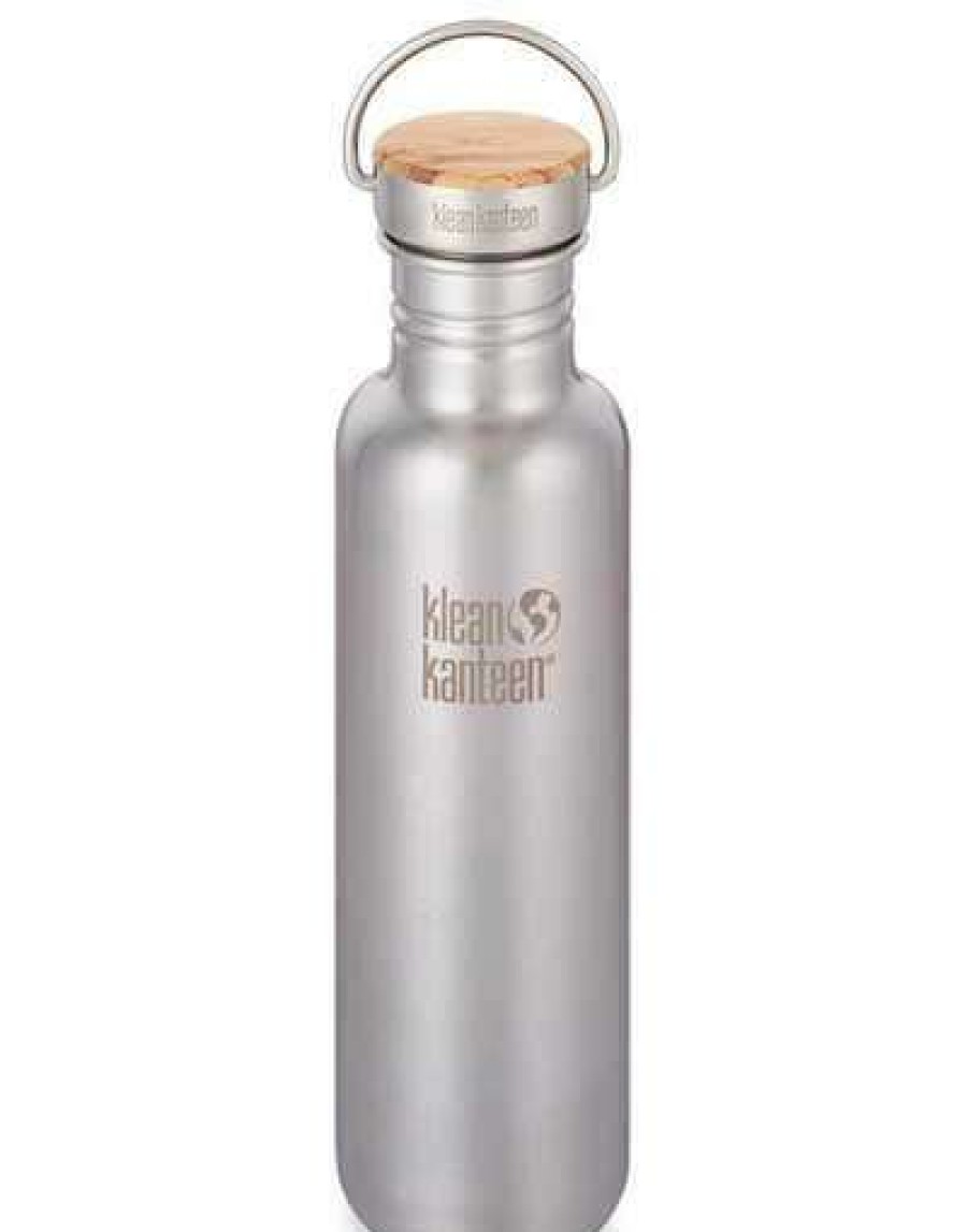 Camp & Garden * | Klean Kanteen Stainless Steel Bottle 800Ml Brushed Steel With Bamboo Cap Fire Sale