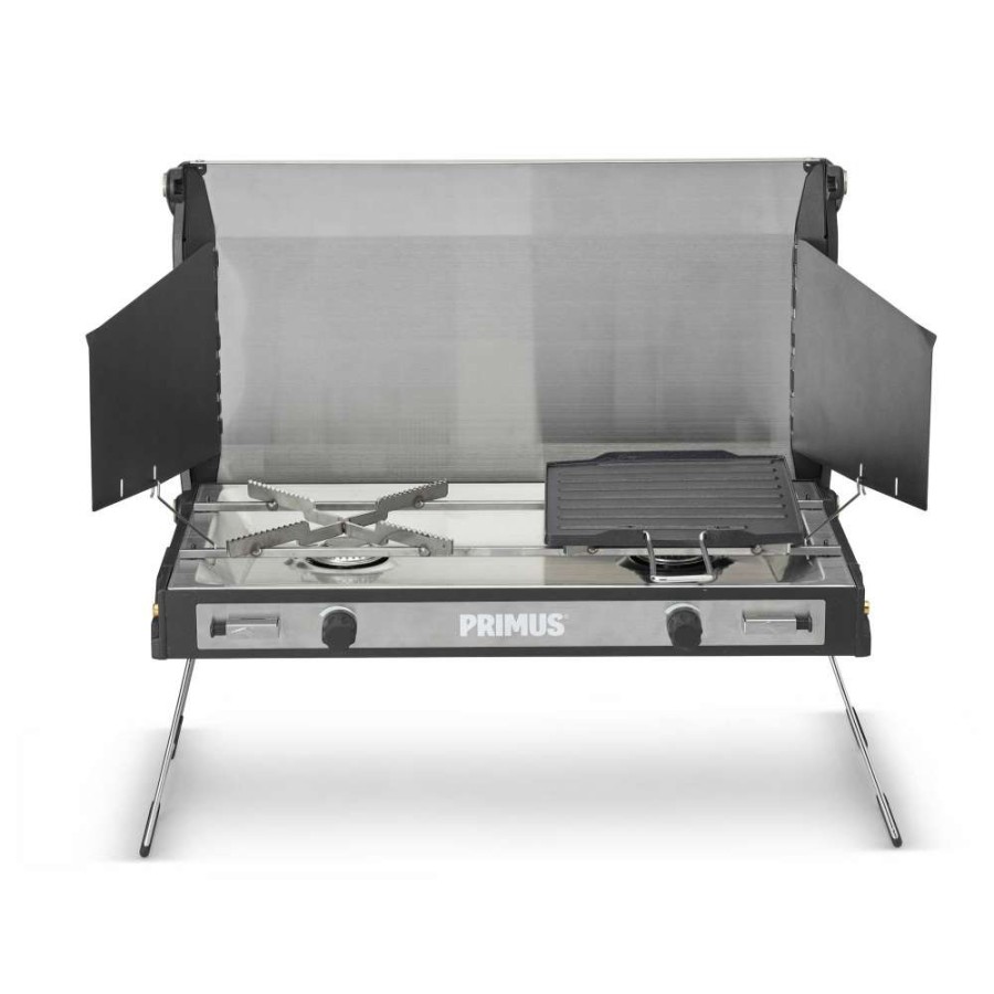 Camp & Garden * | Primus Tupike 2 Burner Gas Stove With Non-Stick Griddle Plate Fire Sale