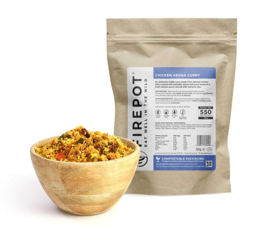 Camp & Garden * | Firepot Foods Freeze Dried Chicken Keema Curry Compostable Packing Reg 125G Gf Lf Sale Online