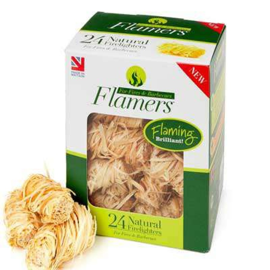 Camp & Garden * | Flamers Natural Wood Firelighters 24 Pack New In