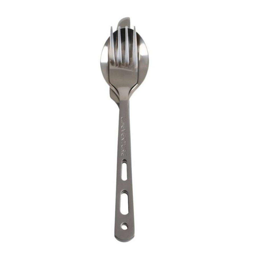 Camp & Garden * | Lifeventure Titanium Camping Knife Fork Spoon Set New In